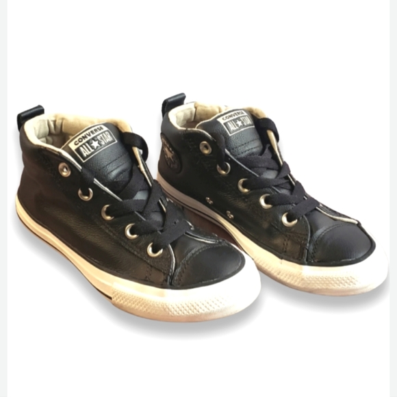 Converse Other - Leather Black Converse Junior Sneakers